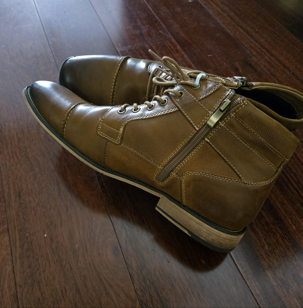 Men's Steve Madden Brown Leather Boots Size 14